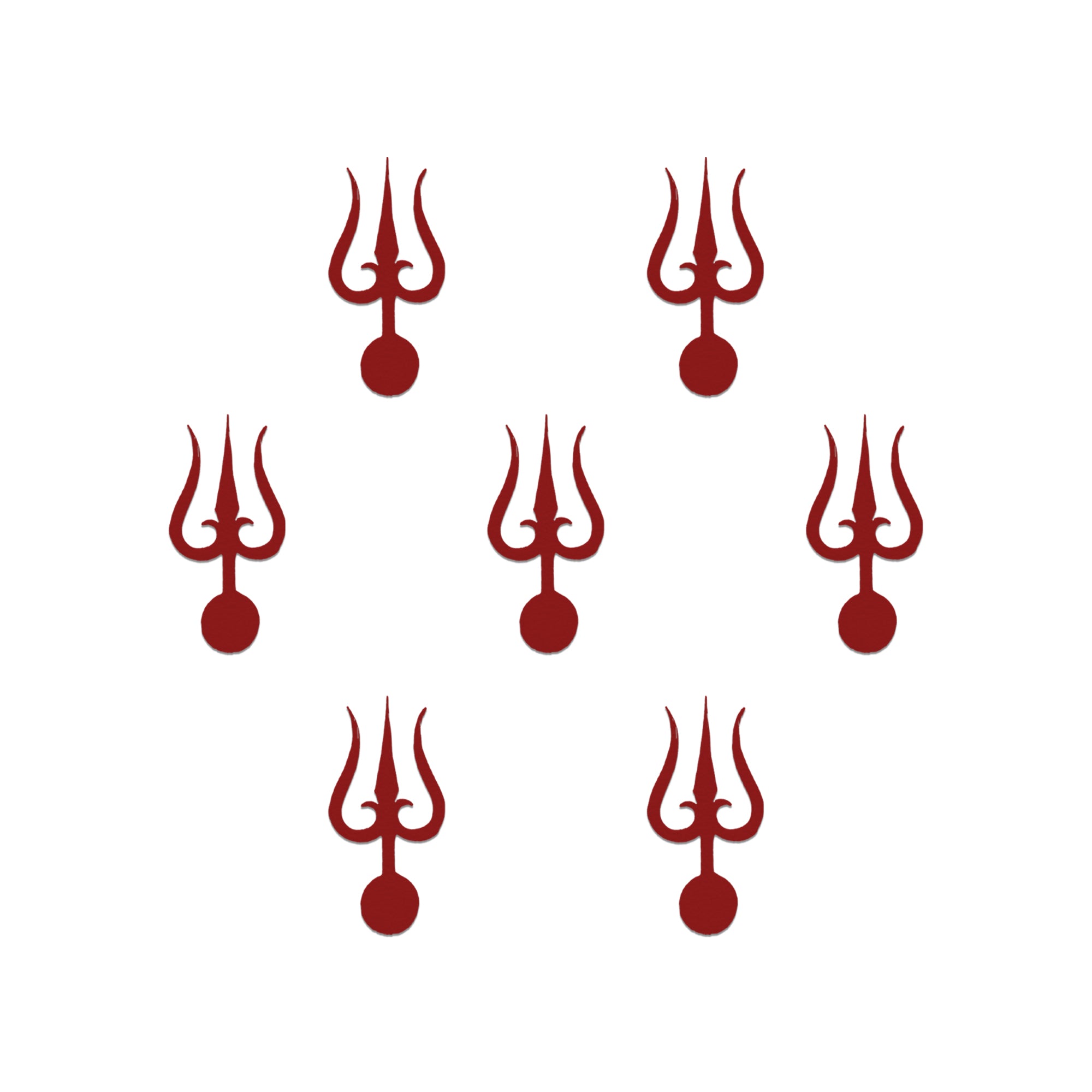 Red trishul shape designer bindi stickers