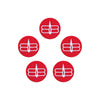 Comet Busters® White Mahakal Tripund Bindis on Red Base –16mm Sacred Spiritual Tilak Designer Bindi for Women & Girls (5 Bindis)(BIN2516)