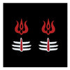 Comet Busters® Mahakal Tripund Trishul Bindis – Multisize Red White Bindis (2 Bindis)(BIN2708)