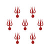 Comet Busters® Red Trishul Mahakal Bindis – 15mm Spiritual Tilak Bindi for Women & Girls (7 Bindis) (BIN2570)