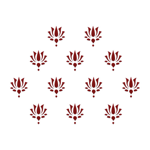 Comet Busters Elegant floral Maroon  lotus reusable bindi 