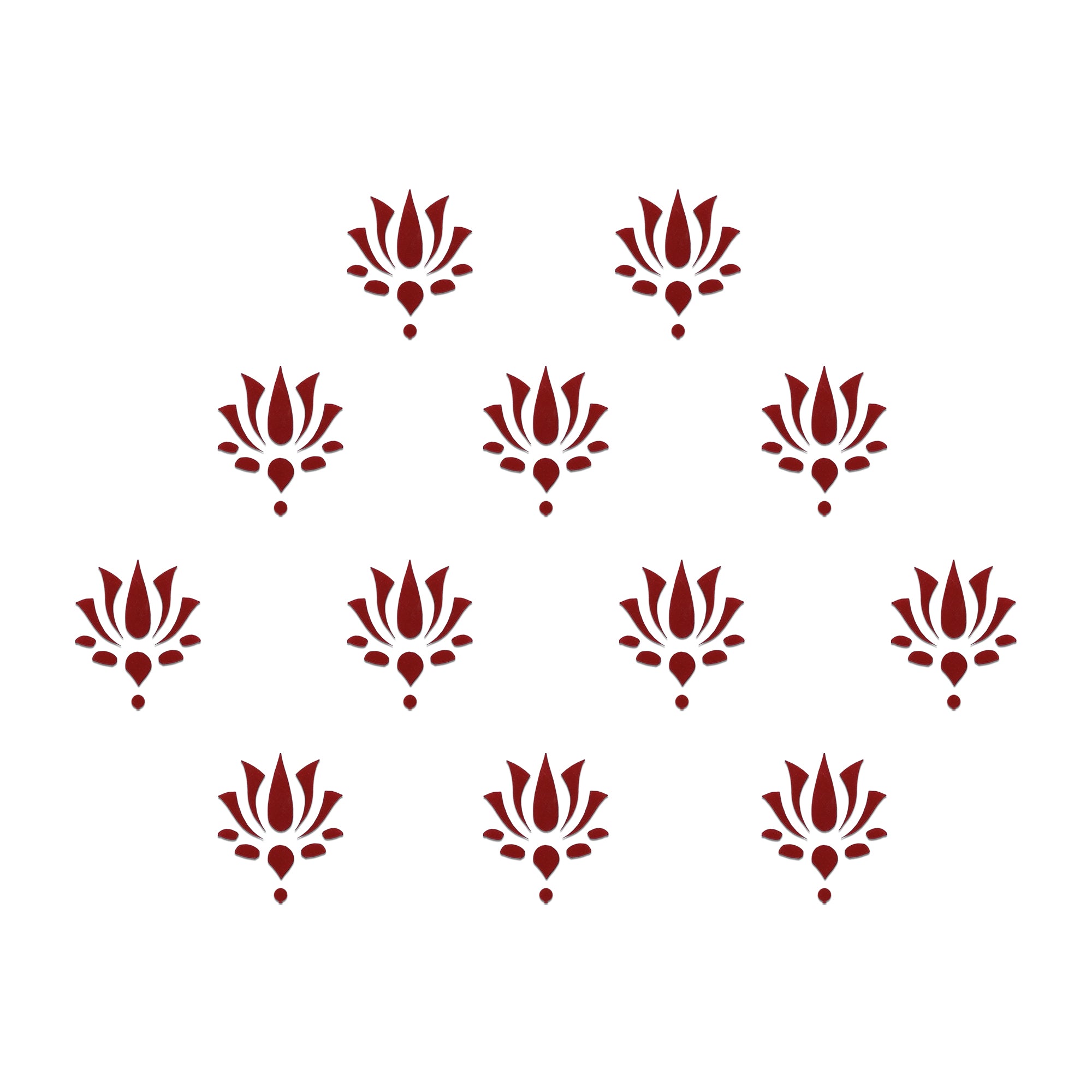 Comet Busters Elegant floral Maroon  lotus reusable bindi 