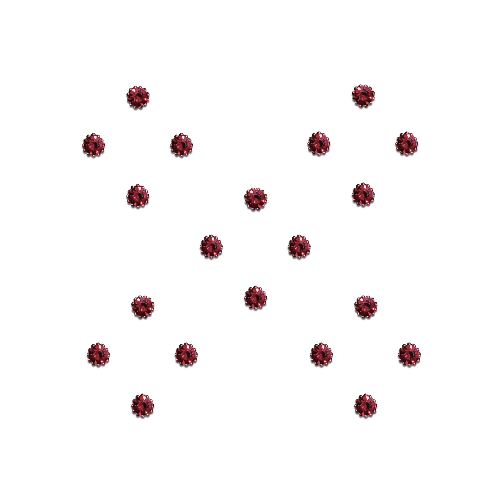Comet Busters Maroon stone bindis featuring round sparkling gemstone-style dots