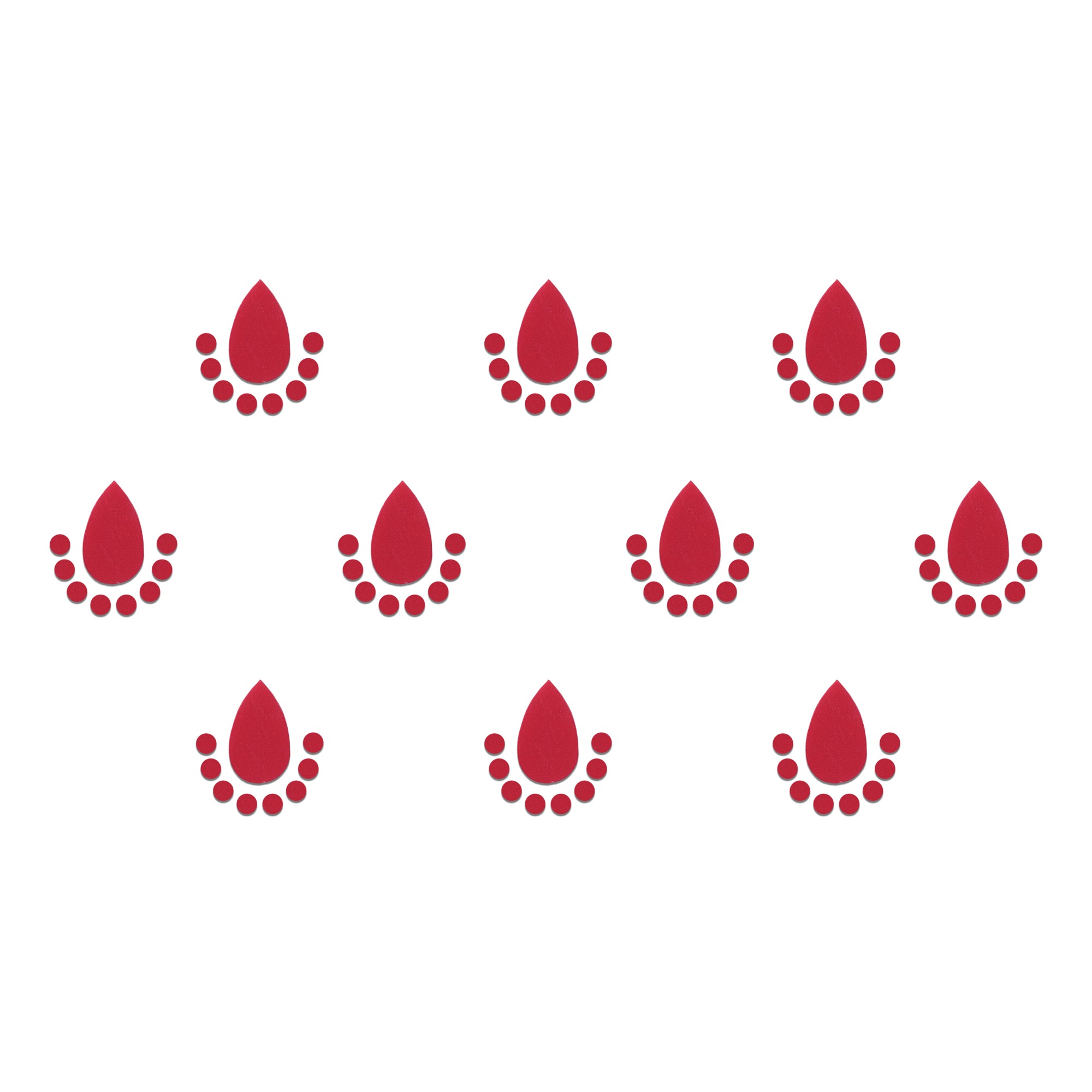 Comet Busters® Maroon Fusion Abstract Bindis – PVC – Handcrafted, Reusable & Skin-Friendly Bindis for Casual Wear (10mm) – Forehead Bindi Stickers for Women & Girls