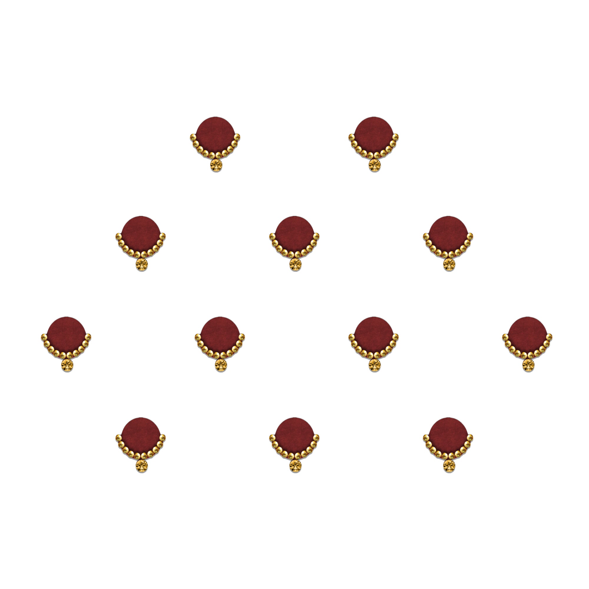 Maroon Round designer bindi 