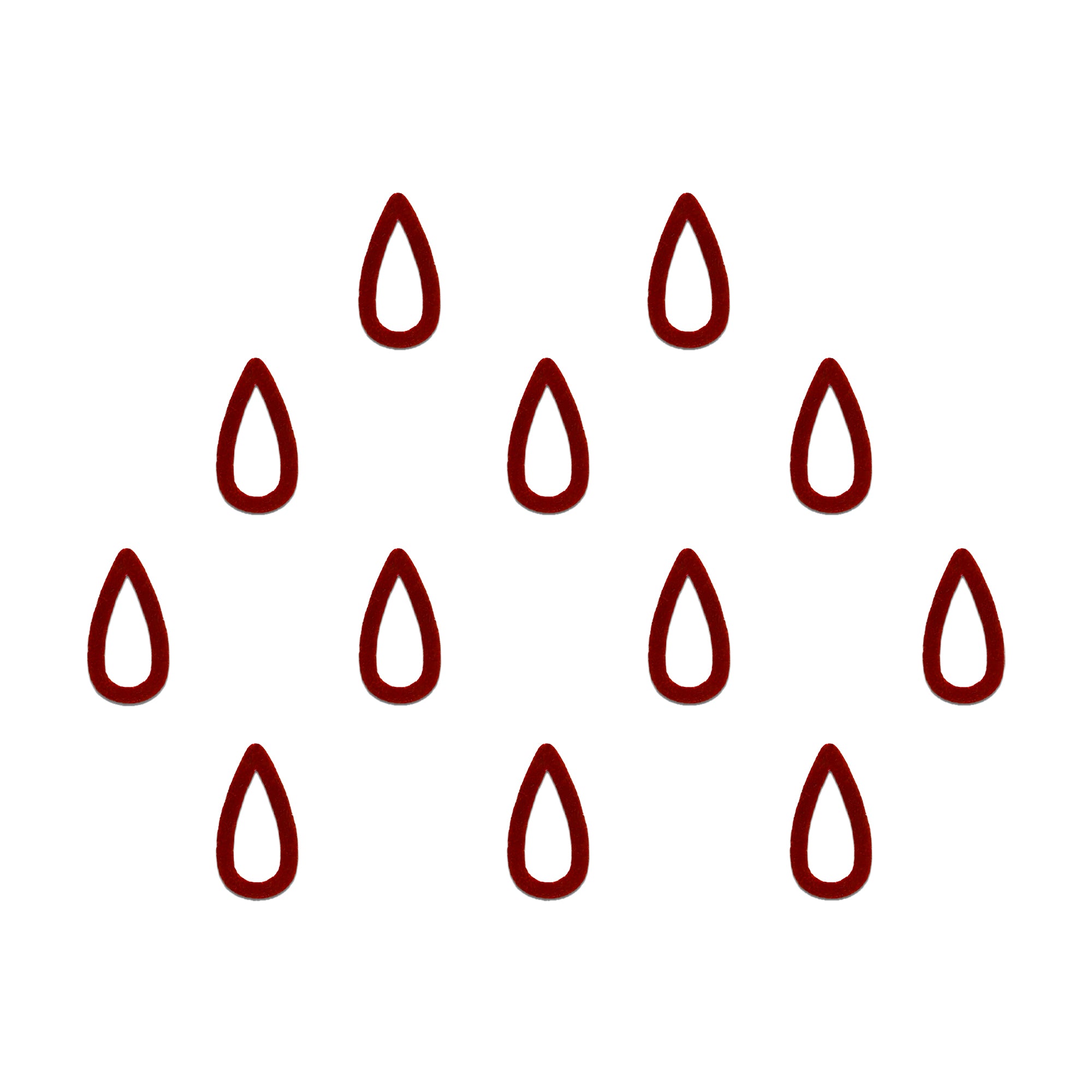 Maroon hollow teardrop shape bindi stickers