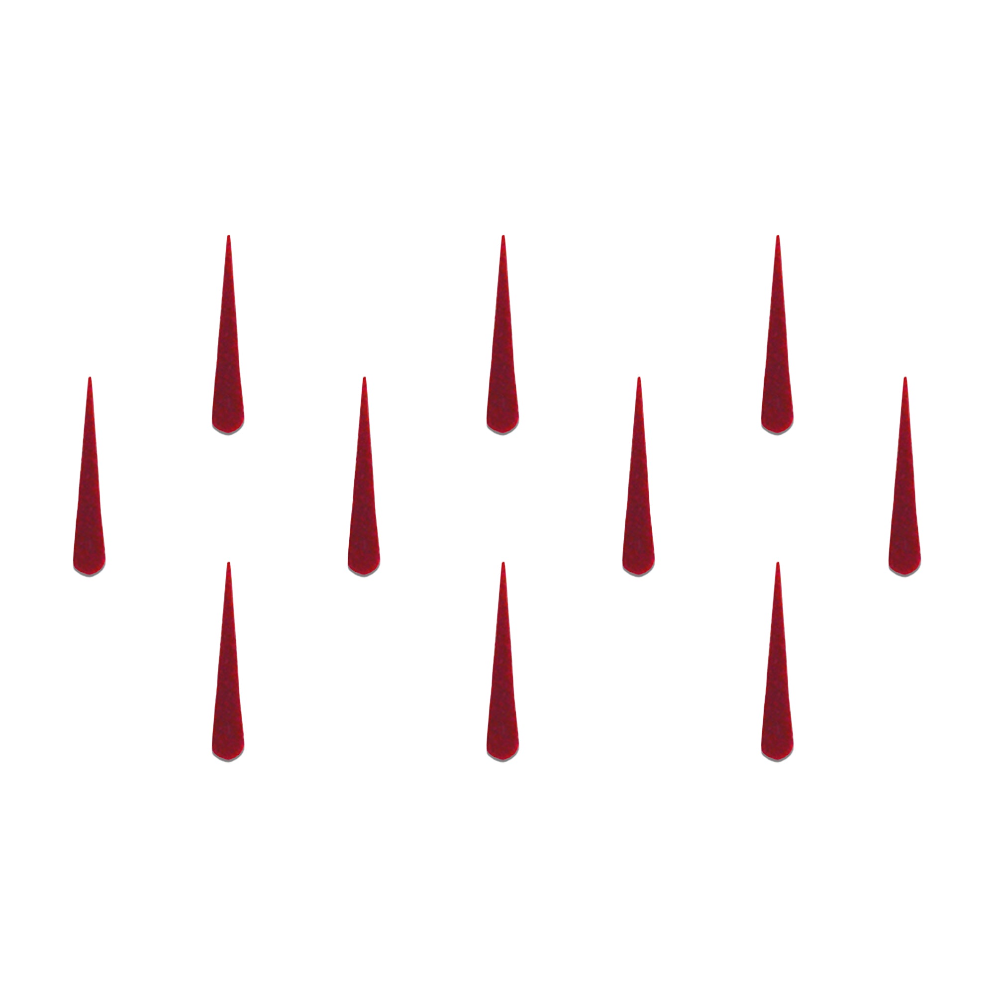 Comet Busters maroon long drop velvet bindi sheet featuring 10 reusable self-adhesive bindis with a sleek elongated teardrop design. Elegant maroon forehead bindis for women and girls, perfect for festive wear, traditional attire, weddings, pooja, cultural events, and everyday ethnic styling.