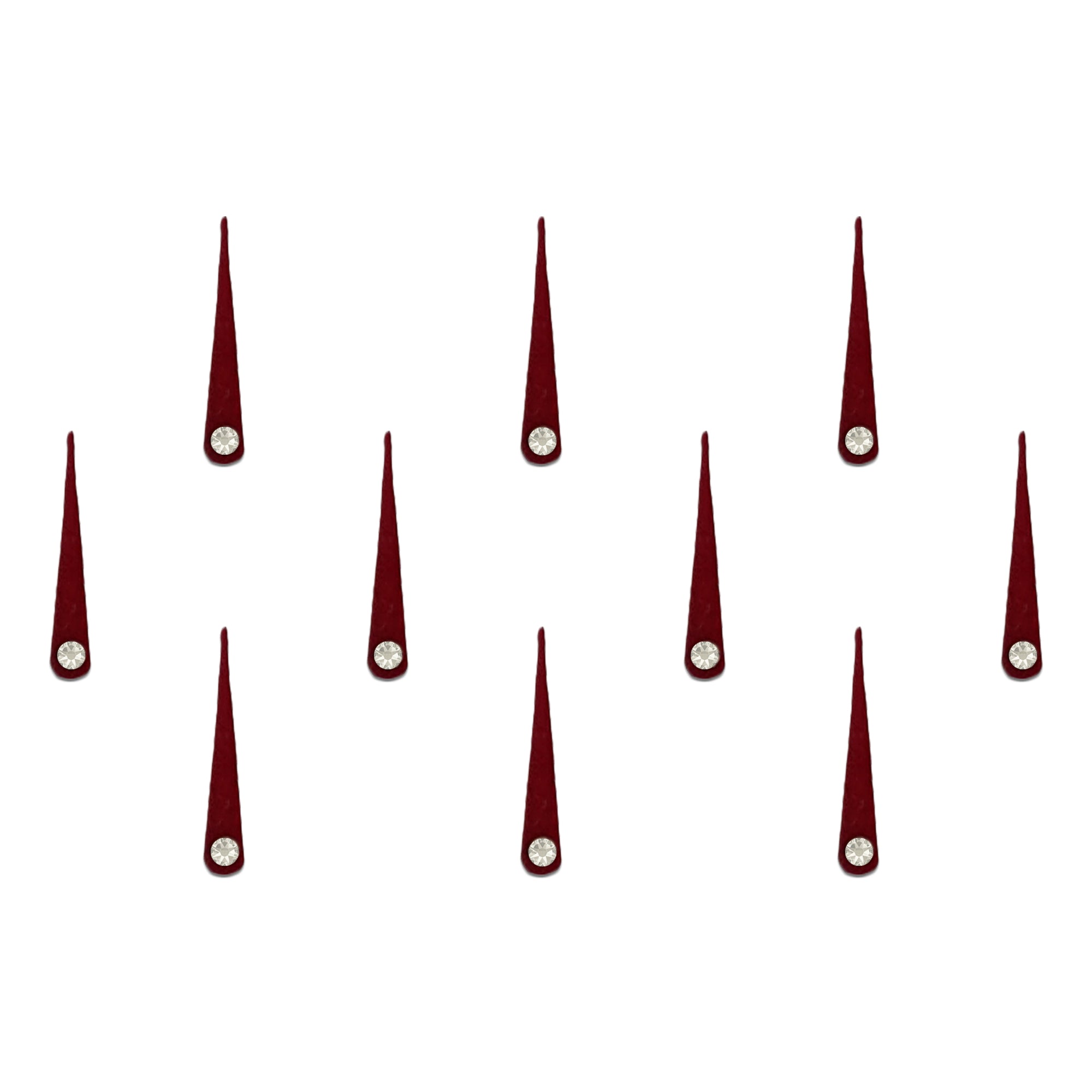 Comet Busters traditional maroon long bindi with rhinestone detail, perfect for ethnic and festive wear.