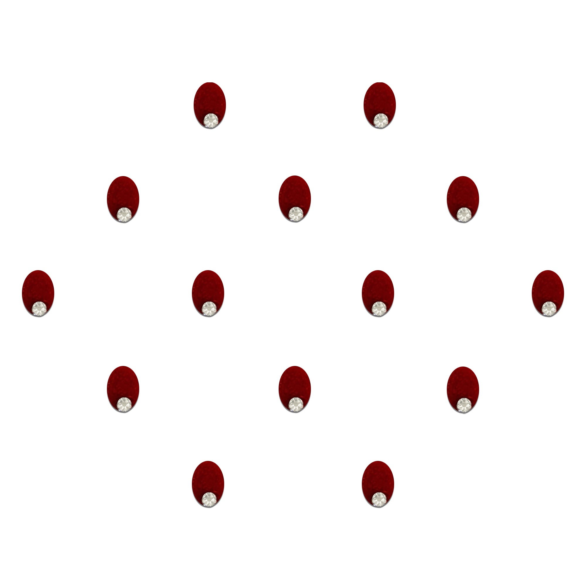 Comet Busters maroon oval designer bindi with sparkling crystal stone accent for women.