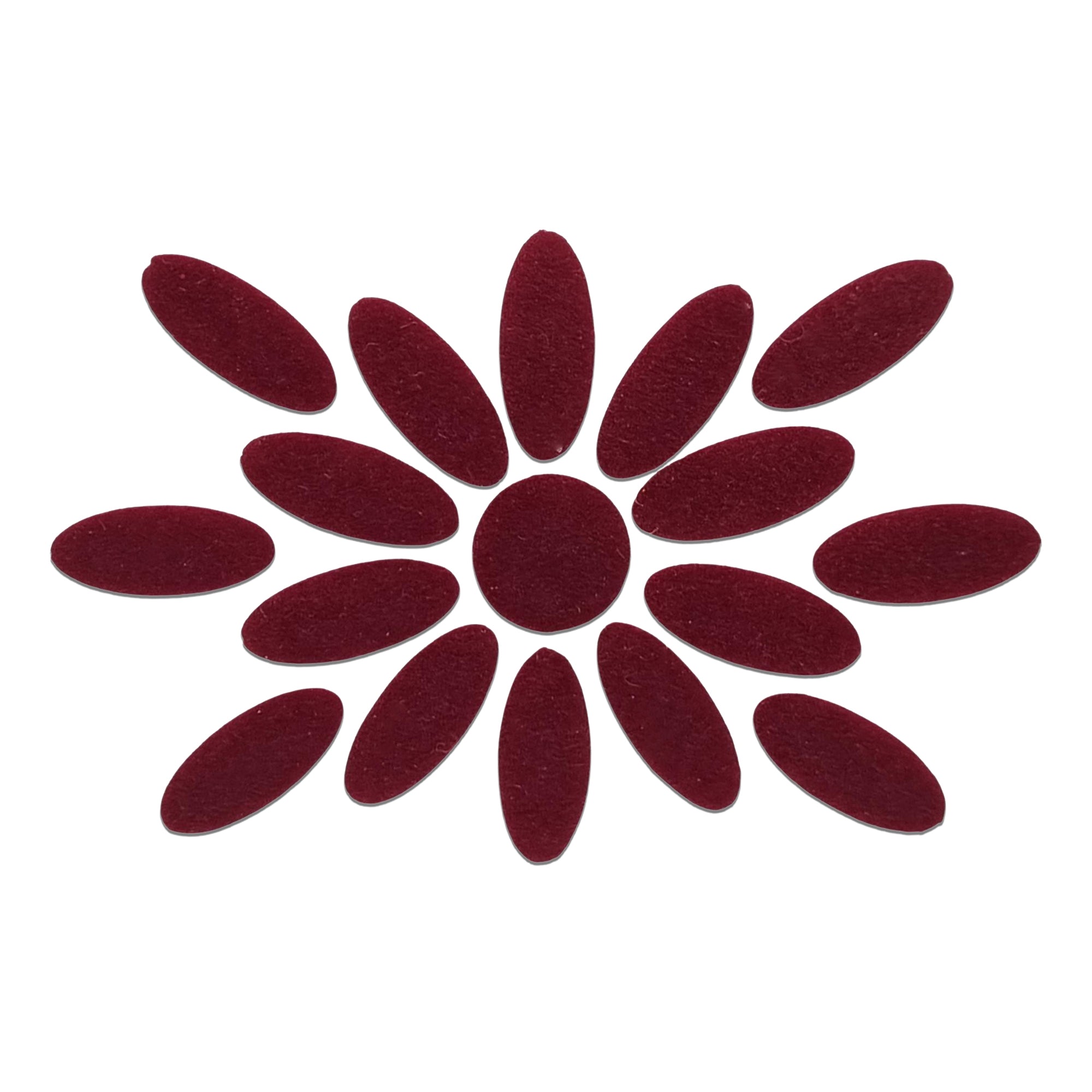 Comet Busters Maroon oval floral bindi set with center round bindi, traditional designer forehead stickers for women, ideal for Kuchipudi, weddings, festivals, temple visits, cultural programs, and traditional Indian attire.