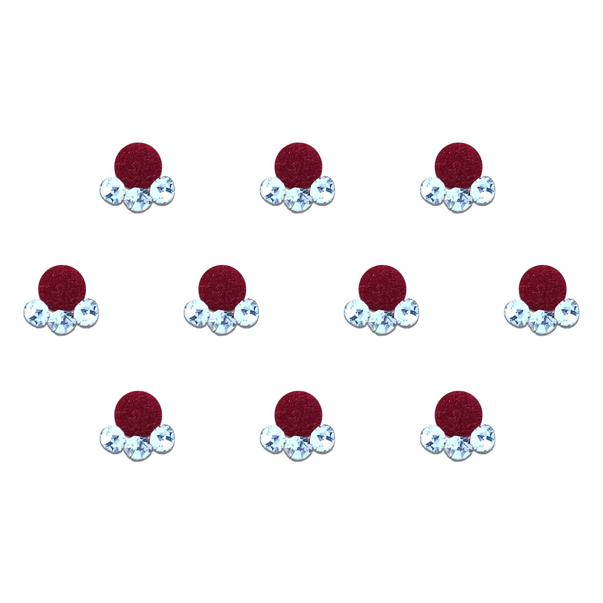 Maroon Round Velvet Bindis 