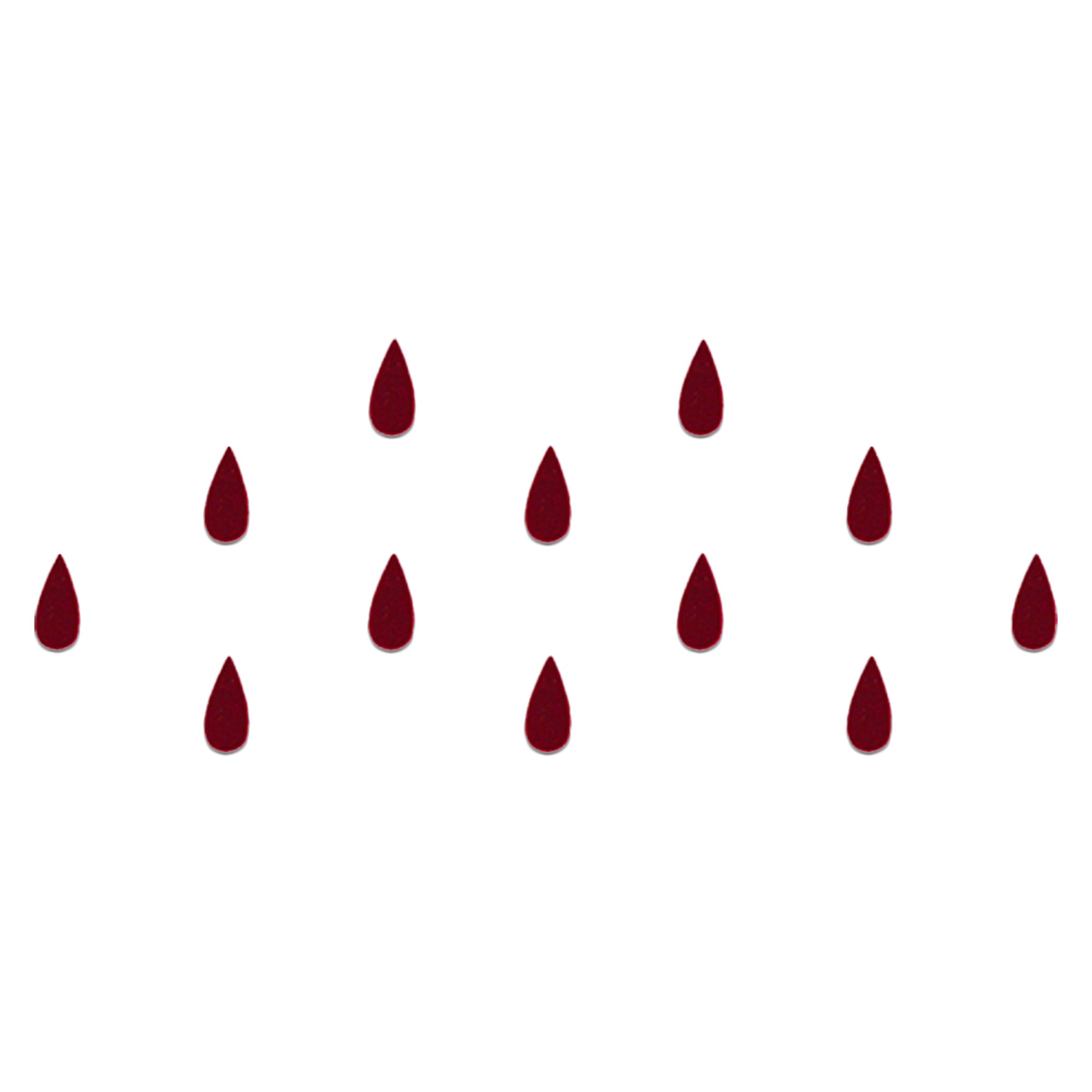 Comet Busters classic maroon teardrop velvet bindi sheet featuring 15 reusable self-adhesive bindis with a soft velvet finish. Elegant maroon teardrop forehead bindis for women and girls, perfect for daily wear, traditional outfits, festive occasions, pooja, weddings, cultural events, and ethnic fashion styling.