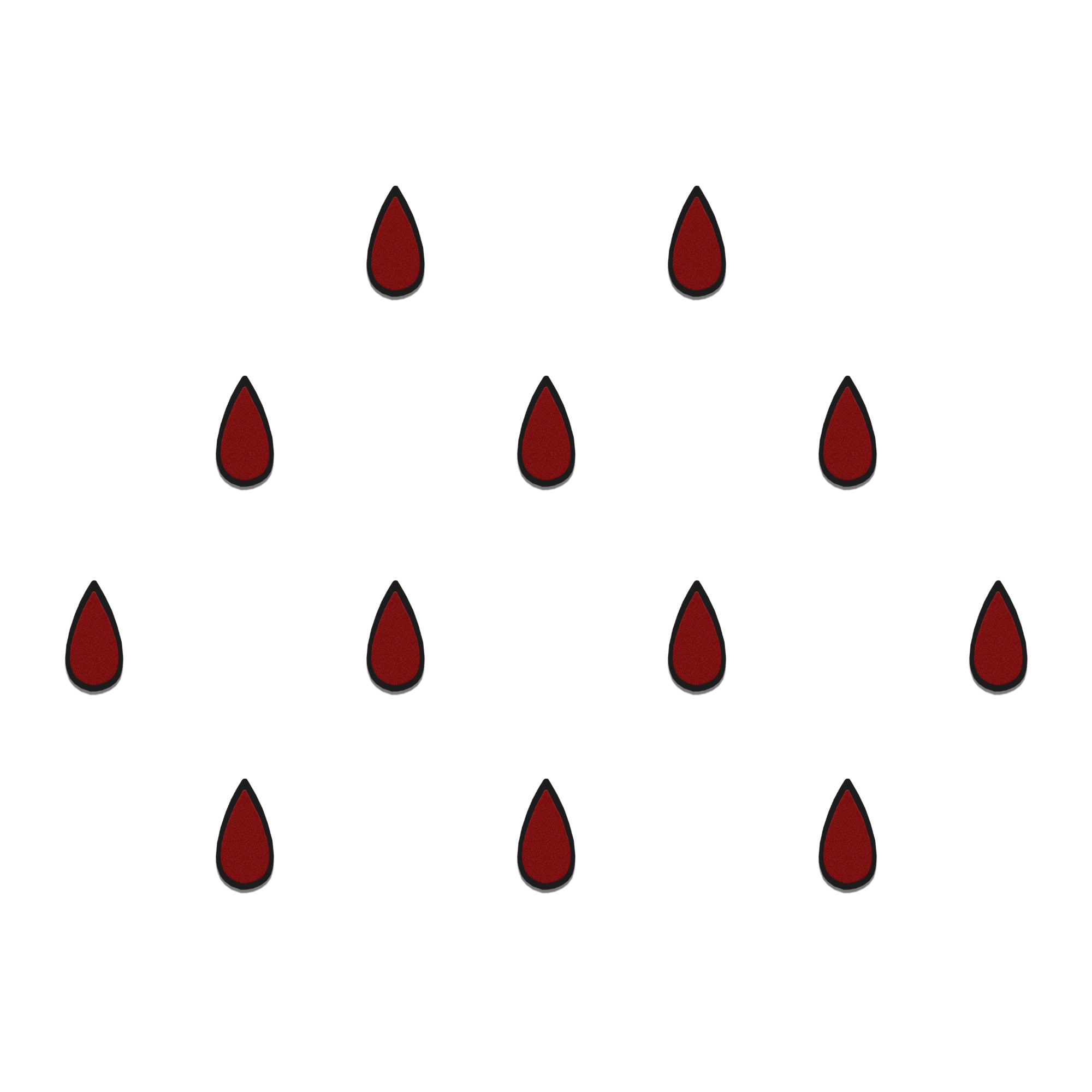 Comet Busters maroon teardrop velvet bindis with black border for women and girls.