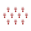 Comet Busters® Red Trishul Mahakal Bindis – 12mm Spiritual Tilak Bindi for Women & Girls (10 Bindis) (BIN2569)