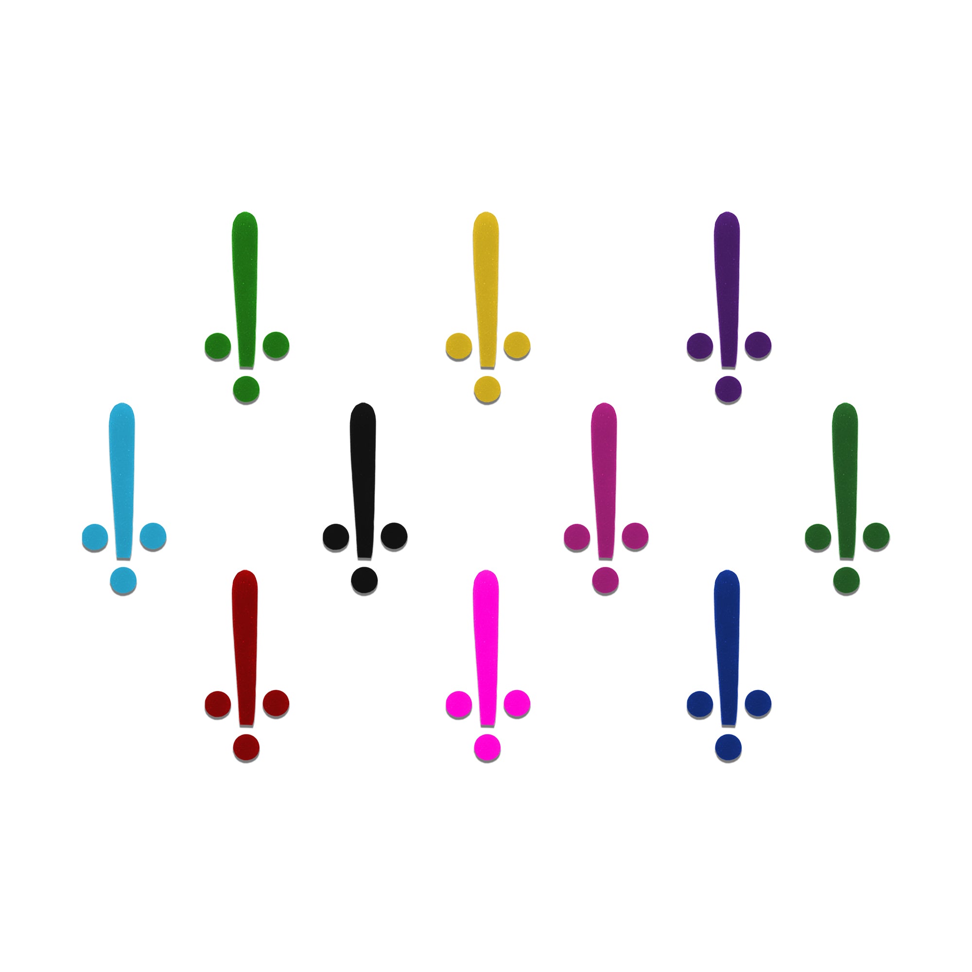 Comet Busters Classic Dot Bar Designer Velvet Bindi featuring multicolor self-adhesive velvet bindis with a sleek vertical bar accented by three round dots. Available in sky blue, green, mustard yellow, purple, black, magenta, dark green, red, neon pink, and royal blue. Perfect for women and girls for daily wear, festivals, parties, weddings, office wear, cultural events, and contemporary or traditional ethnic fashion.