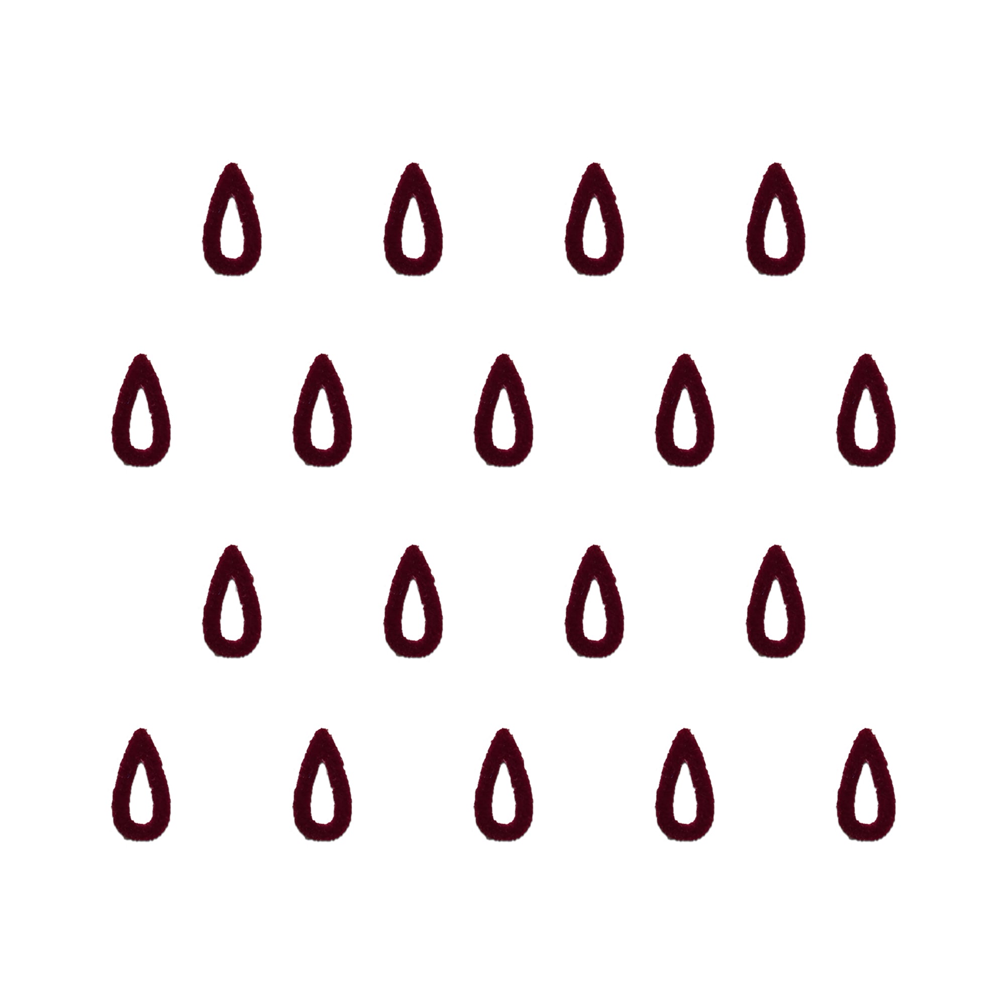 Minimal maroon teardrop bindis for ethnic wear