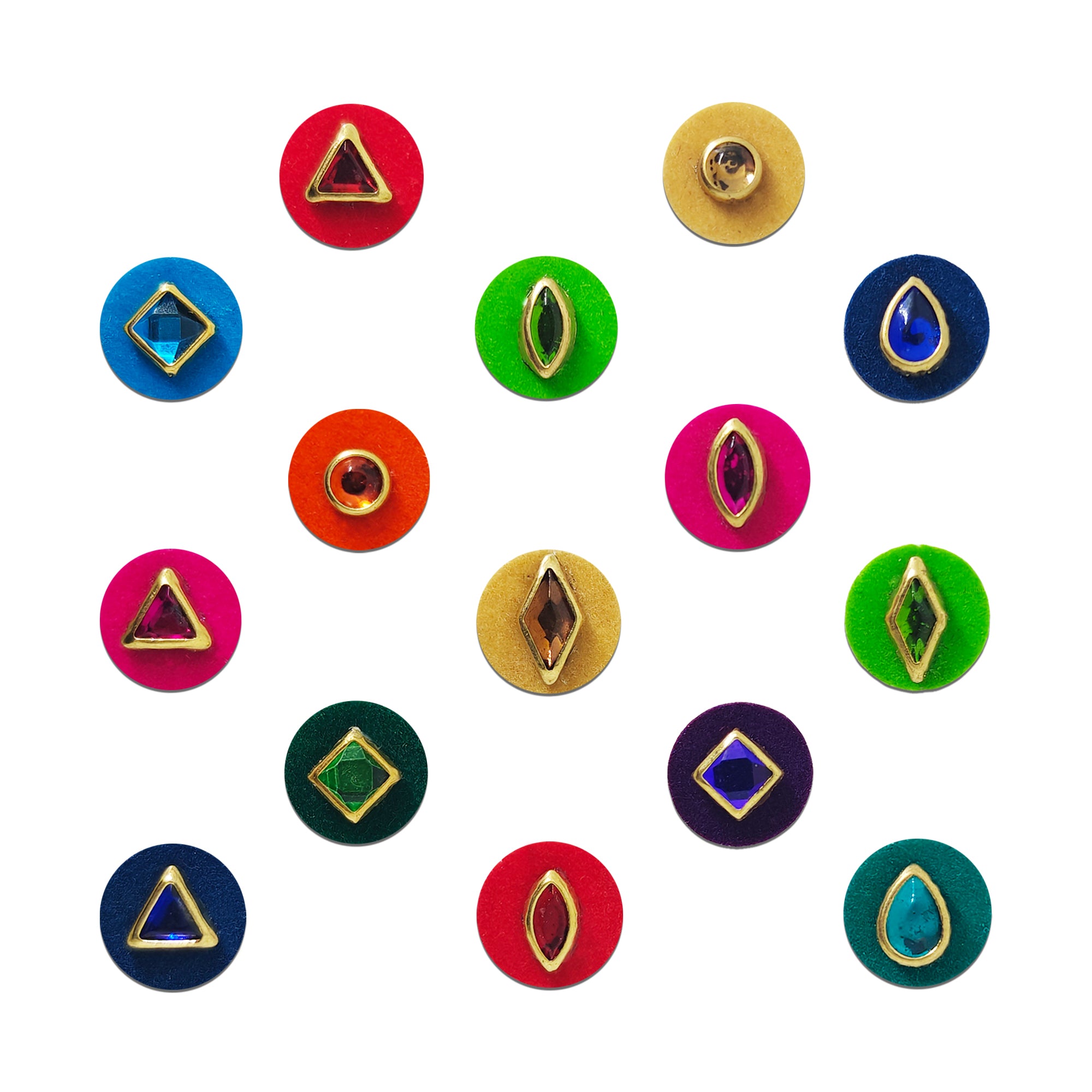 Indira by Comet Busters® Multicolor Mirror Stone Designer Bindi Collection | Premium Velvet Crystal Bindis for Women & Girls