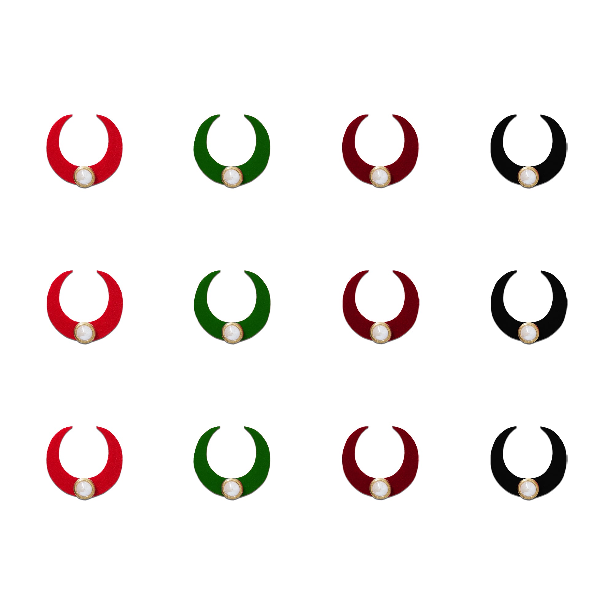Indira by Comet Busters® Premium Multicolor Chandra Tilak Crescent Moon Velvet Bindi | Traditional Chandrakor Designer Bindis for Women & Girls