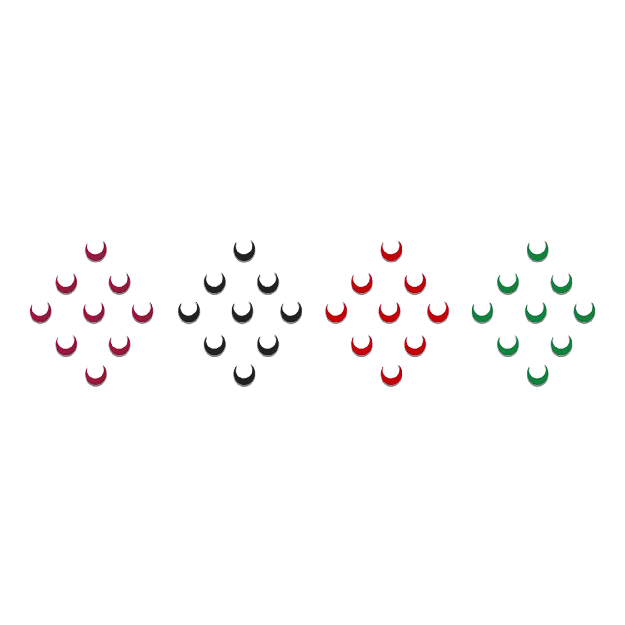 Comet Busters multicolor crescent moon bindis for women and girls.