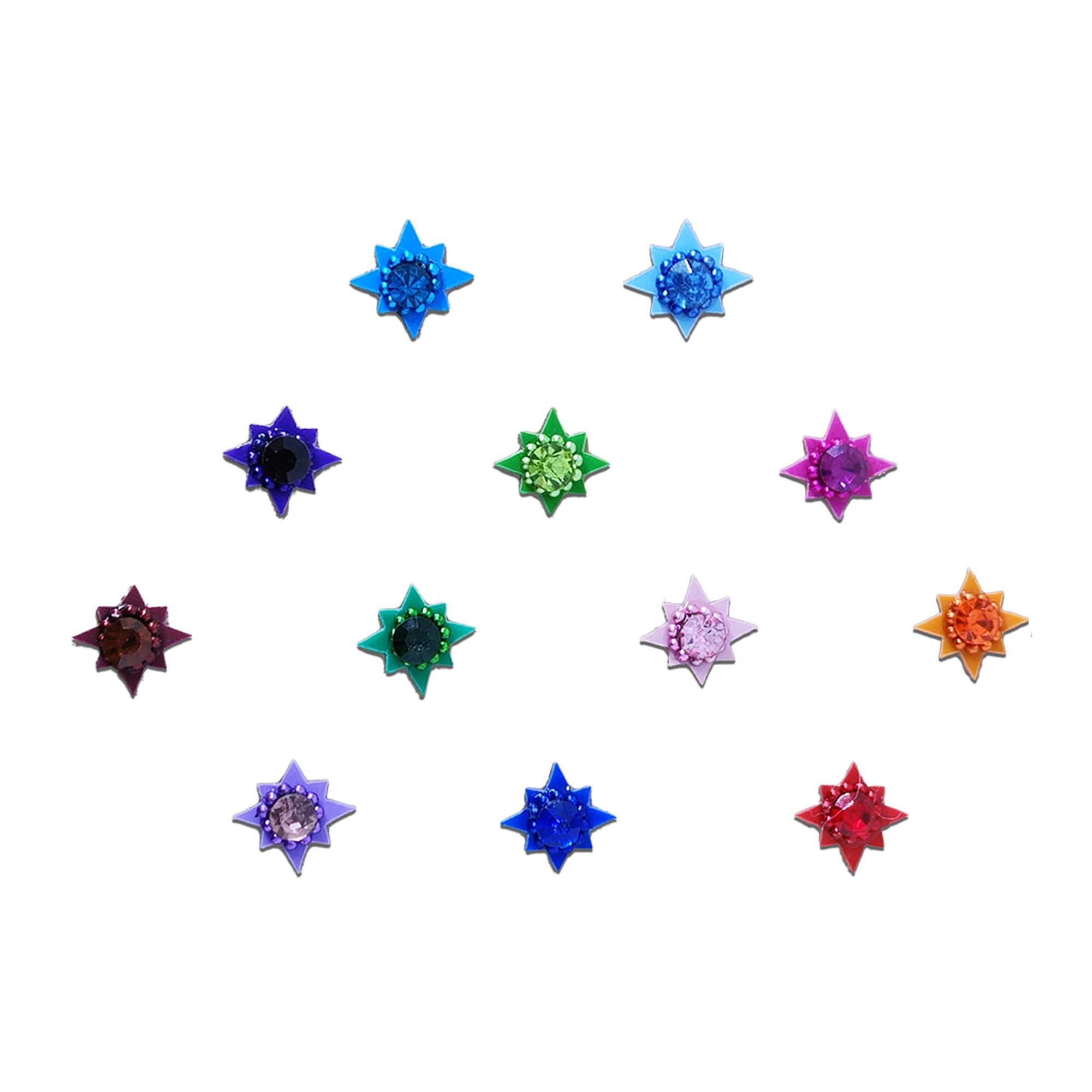 Comet Busters Multicolor Designer Bindis for Women and Girls, Crystal Stone Star Bindis with Vibrant Colors and Traditional Ethnic Style