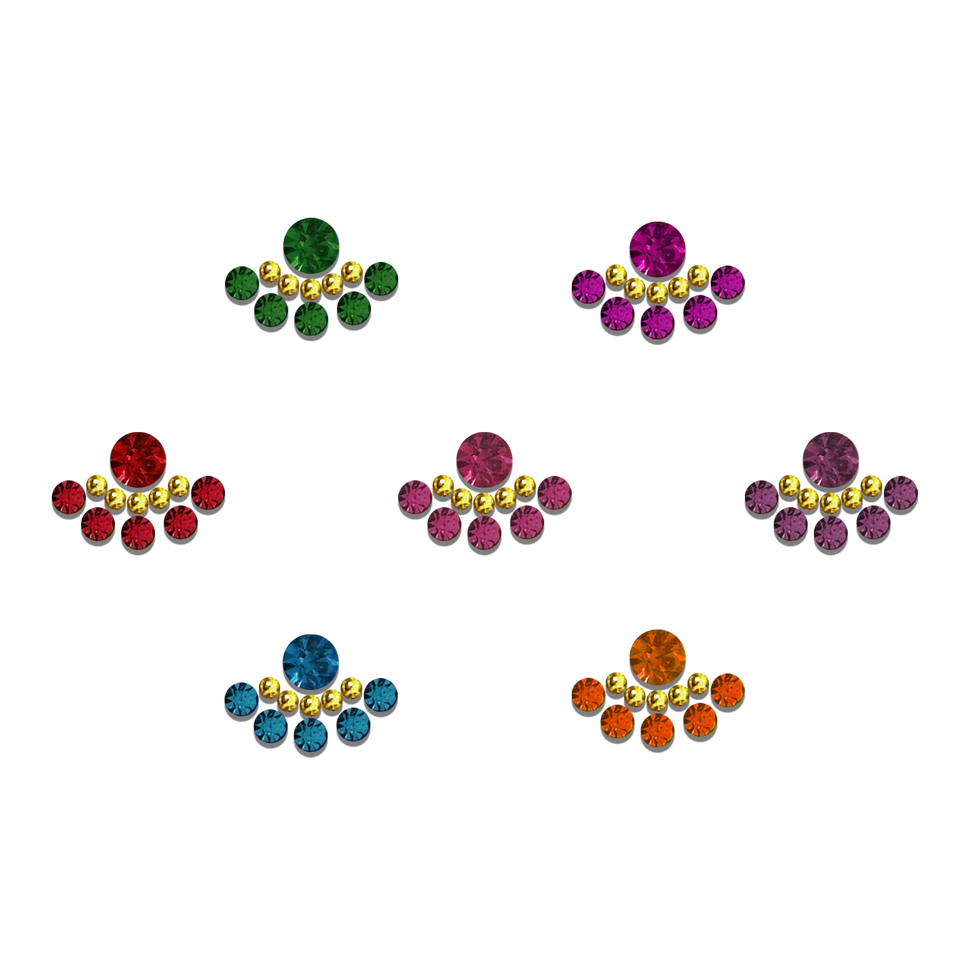 Comet Busters® Multicolor Artistic Bridal Bindis – Handcrafted, Reusable, Skin-Safe Indian Forehead Stickers for Women