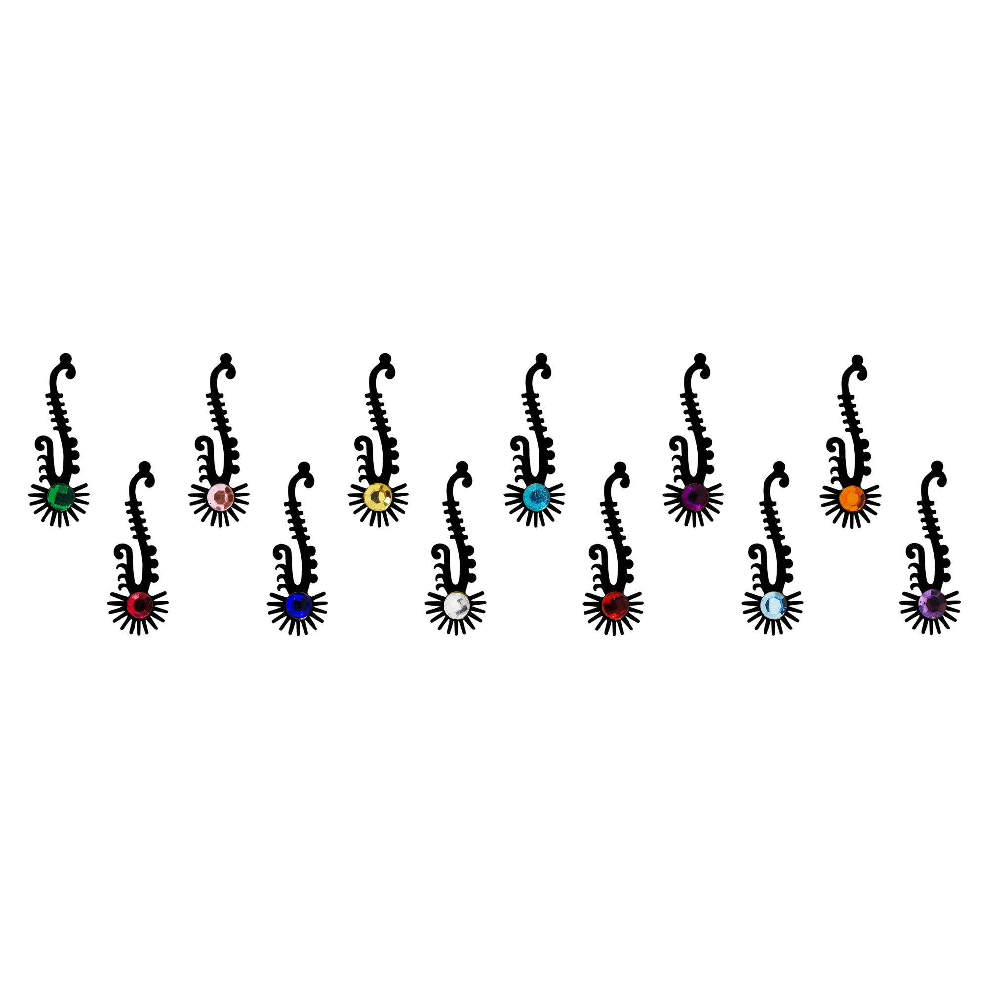 Comet Busters Multicolor crystal paisley designer self-adhesive bindi for women and girls.