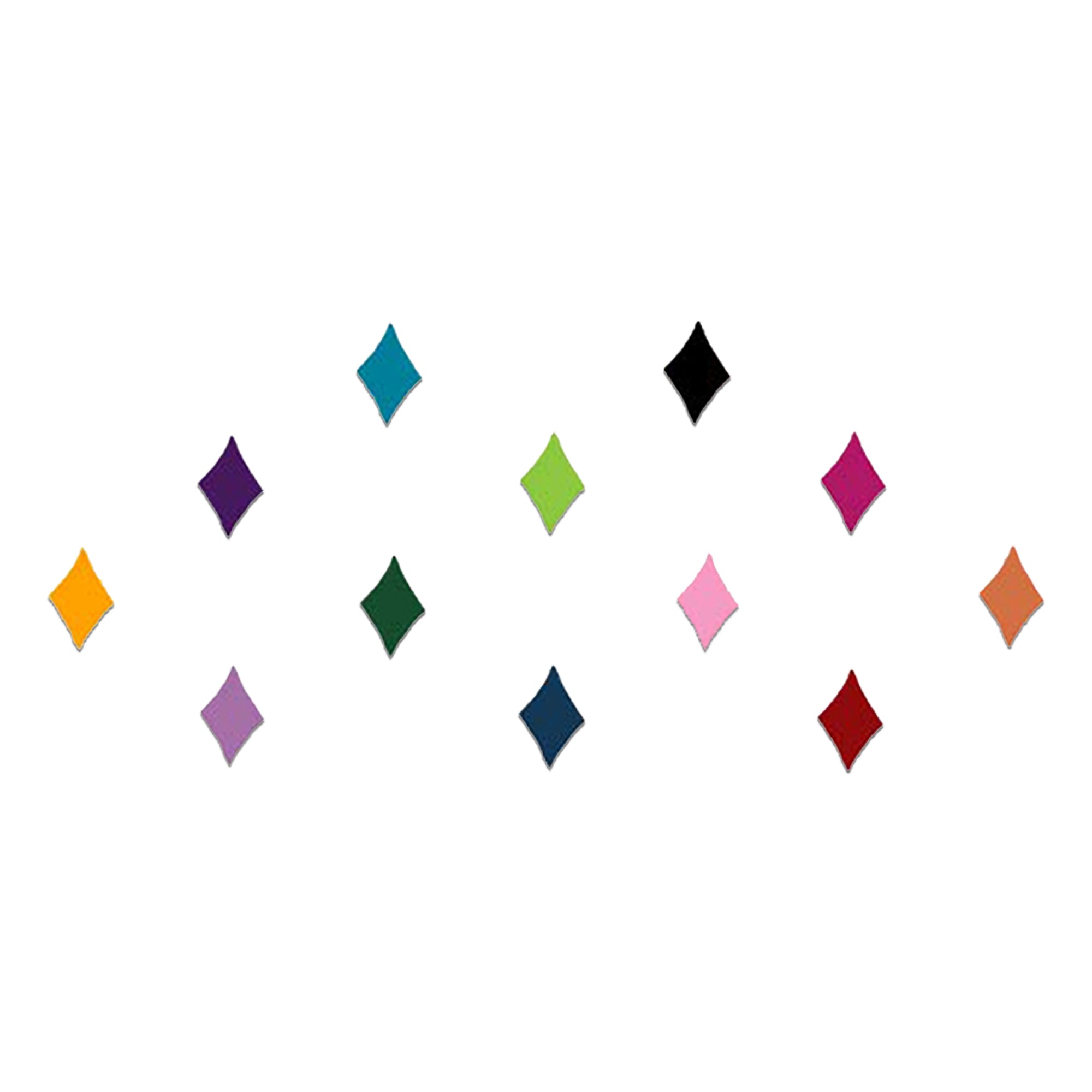 Comet Busters Multicolor Diamond Velvet Bindis featuring assorted colorful diamond-shaped bindis in red, pink, blue, green, orange, yellow, purple, black, and teal shades. Soft velvet finish reusable designer bindis for women and girls, perfect for daily wear, festive occasions, cultural celebrations, dance performances, and ethnic fashion styling.