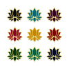 Indira Premium Designer Bindi – Vibrant Multicolour Lotus Bindis (18mm) - 9 Bindis (INDI052)