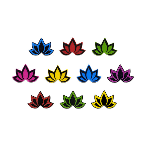 Comet Busters Multicolor With Black Outline lotus flower designer bindis with elegant floral motifs