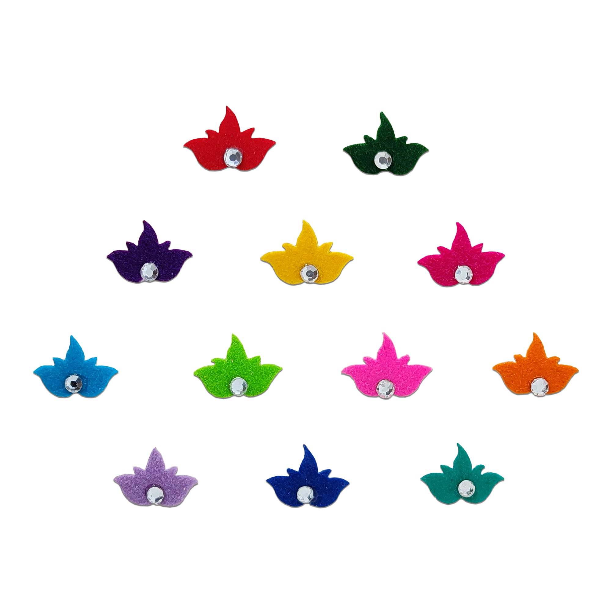 Comet Busters Colorful lotus shape bindis with crystal stones