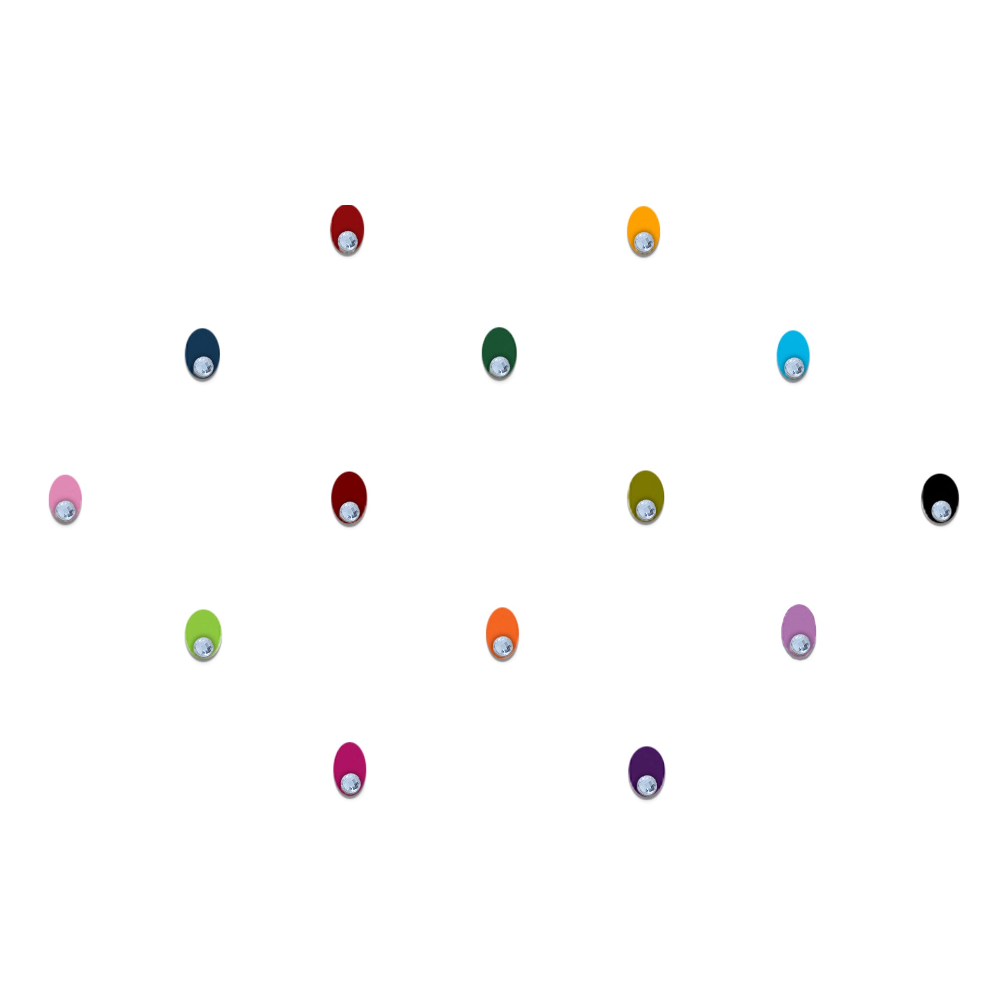Comet Busters Multicolor Oval Stone Velvet Bindis featuring elegant oval-shaped velvet bindis adorned with a single sparkling crystal stone. Available in turquoise, black, purple, lime green, pink, yellow, dark green, light pink, orange, lavender, navy blue, and red shades. Reusable designer bindis for women and girls, perfect for festive occasions, weddings, parties, cultural events, and everyday ethnic styling.