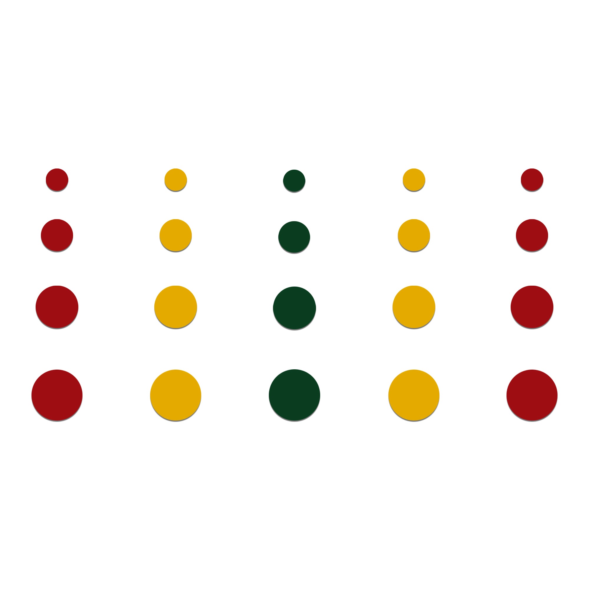 Comet Busters multicolor plain round bindis featuring red, yellow, and green velvet bindis in assorted sizes for traditional, festive, and daily ethnic wear.