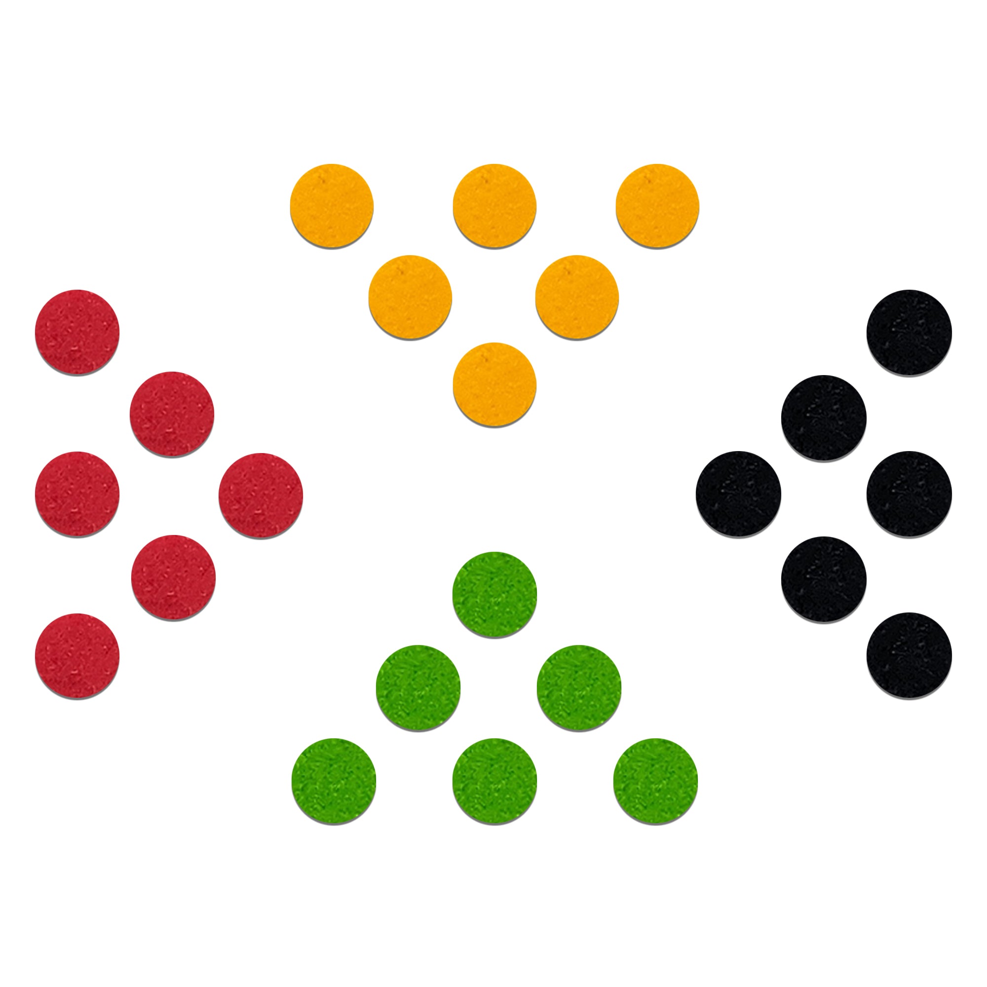 Comet Busters multicolor plain velvet bindis featuring classic round bindis in red, yellow, green, and black shades for traditional, festive, and daily ethnic wear.