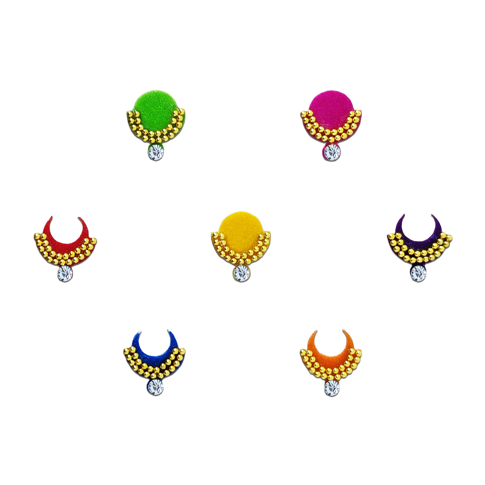 Comet Busters Multicolor Round & Moon Stylish designer bindis 
