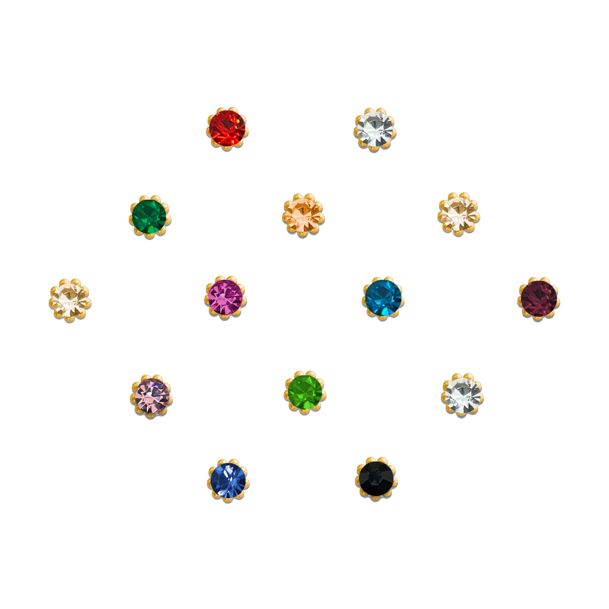 Comet Busters Multicolor Round crystal stone Designer  Bindis 