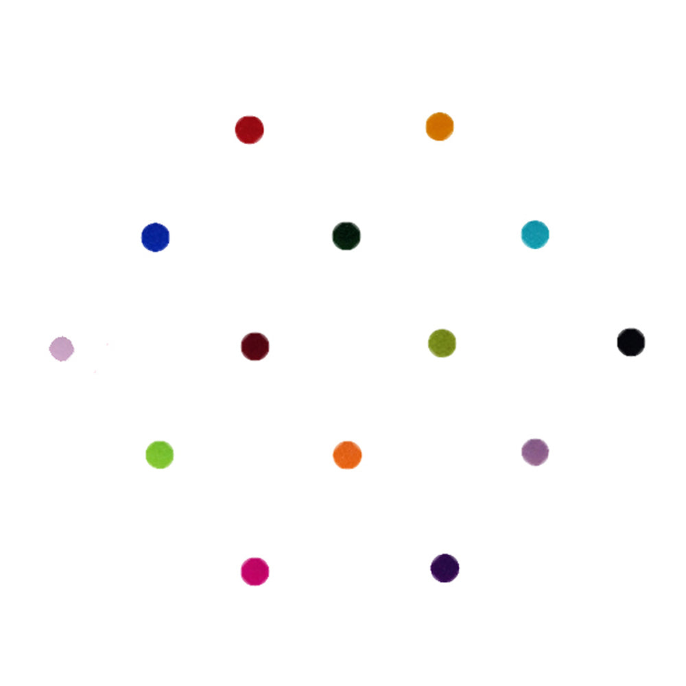 Comet Busters multicolor round velvet bindi sheet featuring 15 reusable self-adhesive bindis in assorted vibrant colors including red, blue, green, orange, pink, purple, black, maroon, turquoise, olive, and lavender. Soft velvet finish makes these classic round bindis perfect for daily wear, office, casual outfits, festivals, traditional occasions, and ethnic Indian attire.