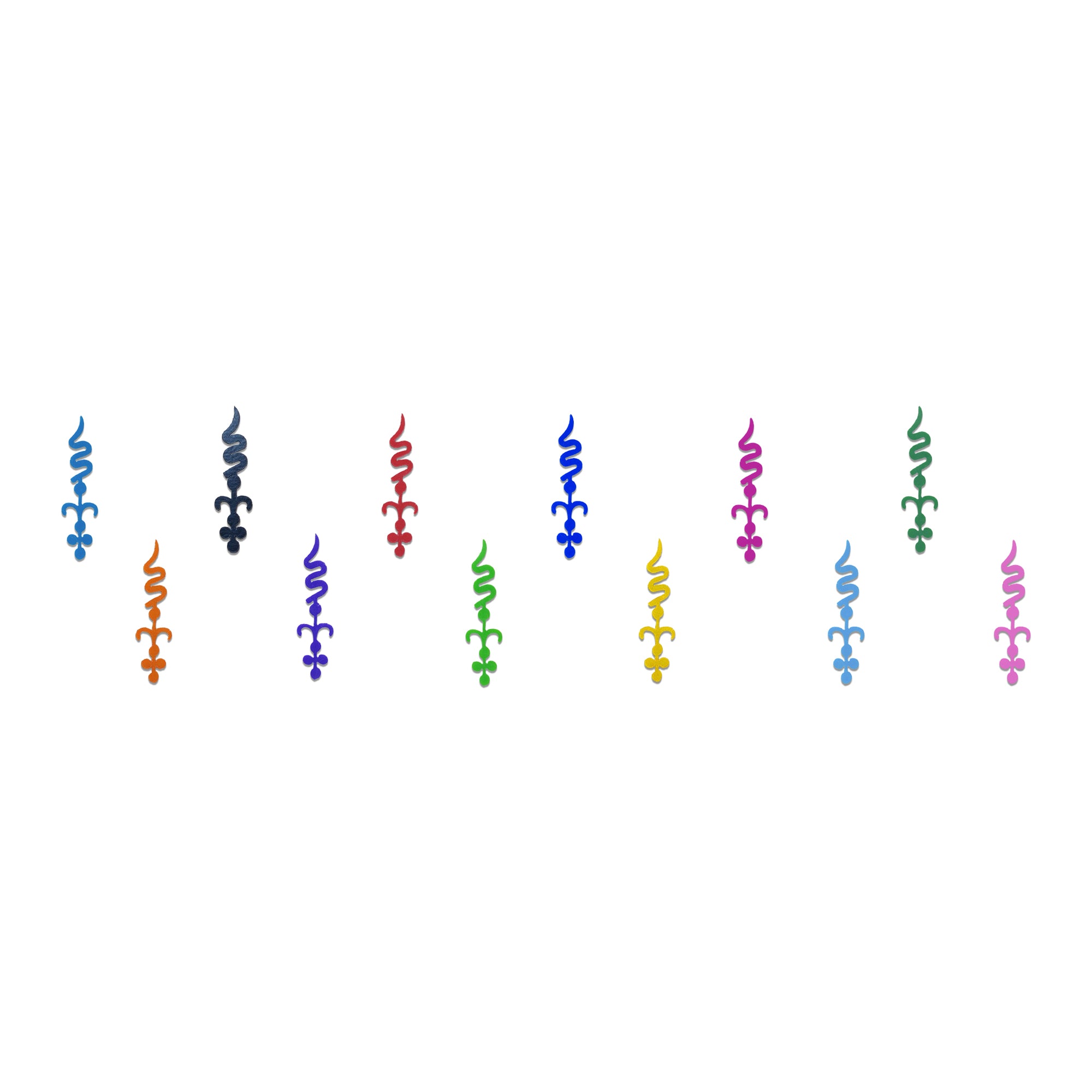 Comet Busters Multicolor Serpent Vine Designer Bindi featuring elegant spiral vine-inspired bindis with ornamental floral accents in vibrant shades of sky blue, black, orange, violet, red, green, royal blue, yellow, magenta, dark green, light blue, and pink. Self-adhesive ethnic bindis for women and girls, perfect for traditional wear, festive celebrations,