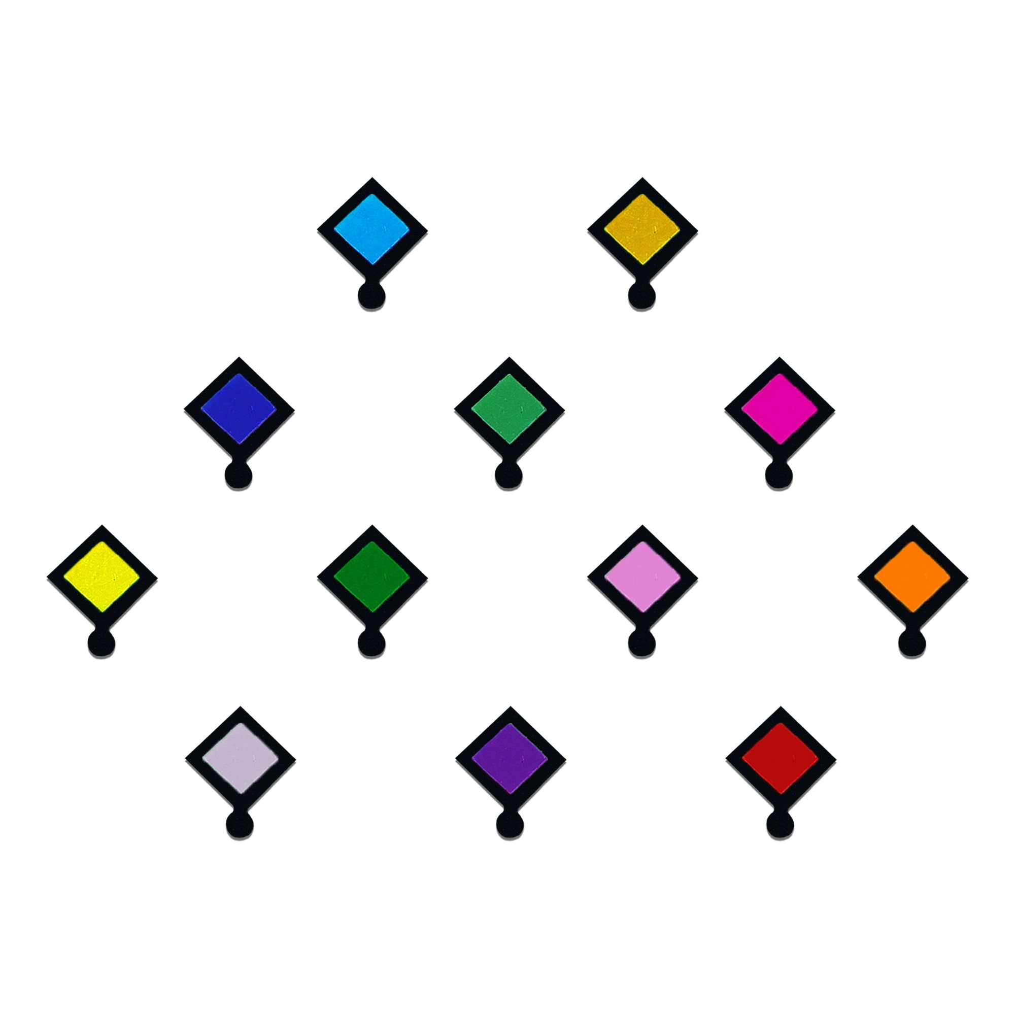 Comet Busters® Multicolor Square – PVC – Handcrafted, Reusable & Skin-Friendly Bindis for Casual Wear (8mm) – Forehead Bindi Stickers for Women & Girls