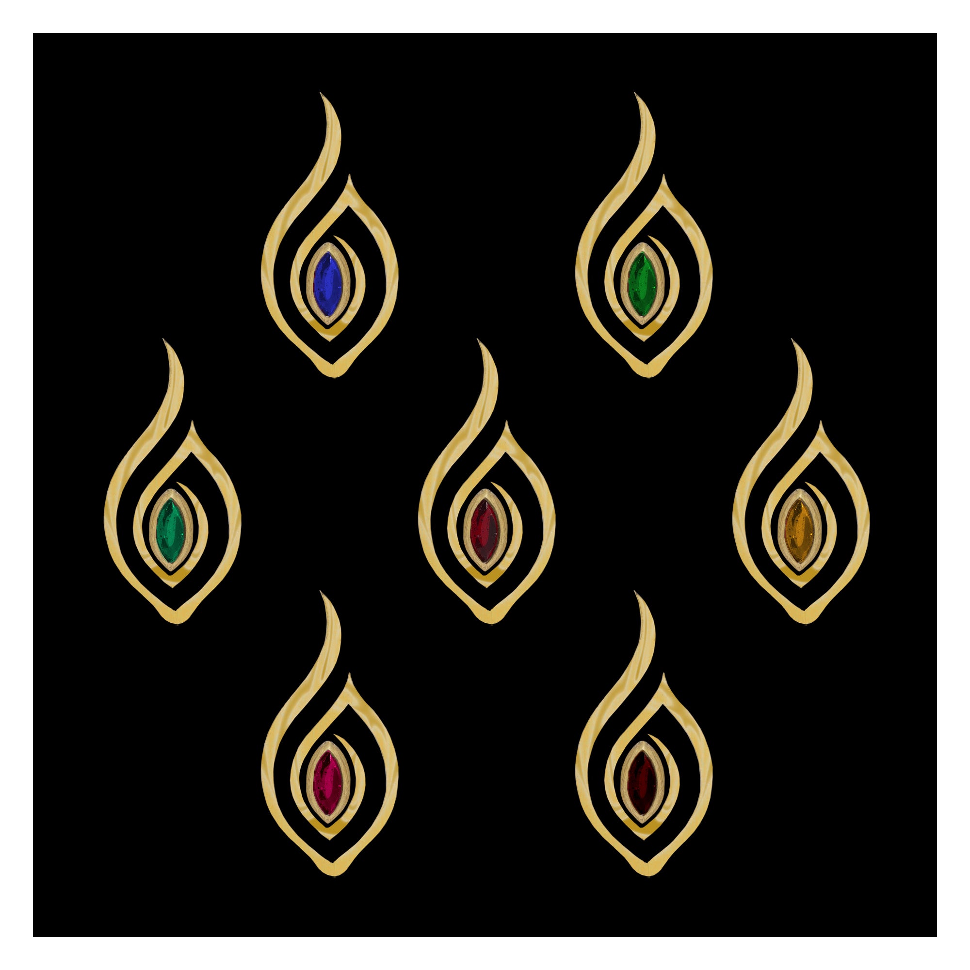 Indira By Comet Busters Multicolor Third Eye Self-Adhesive Bindis