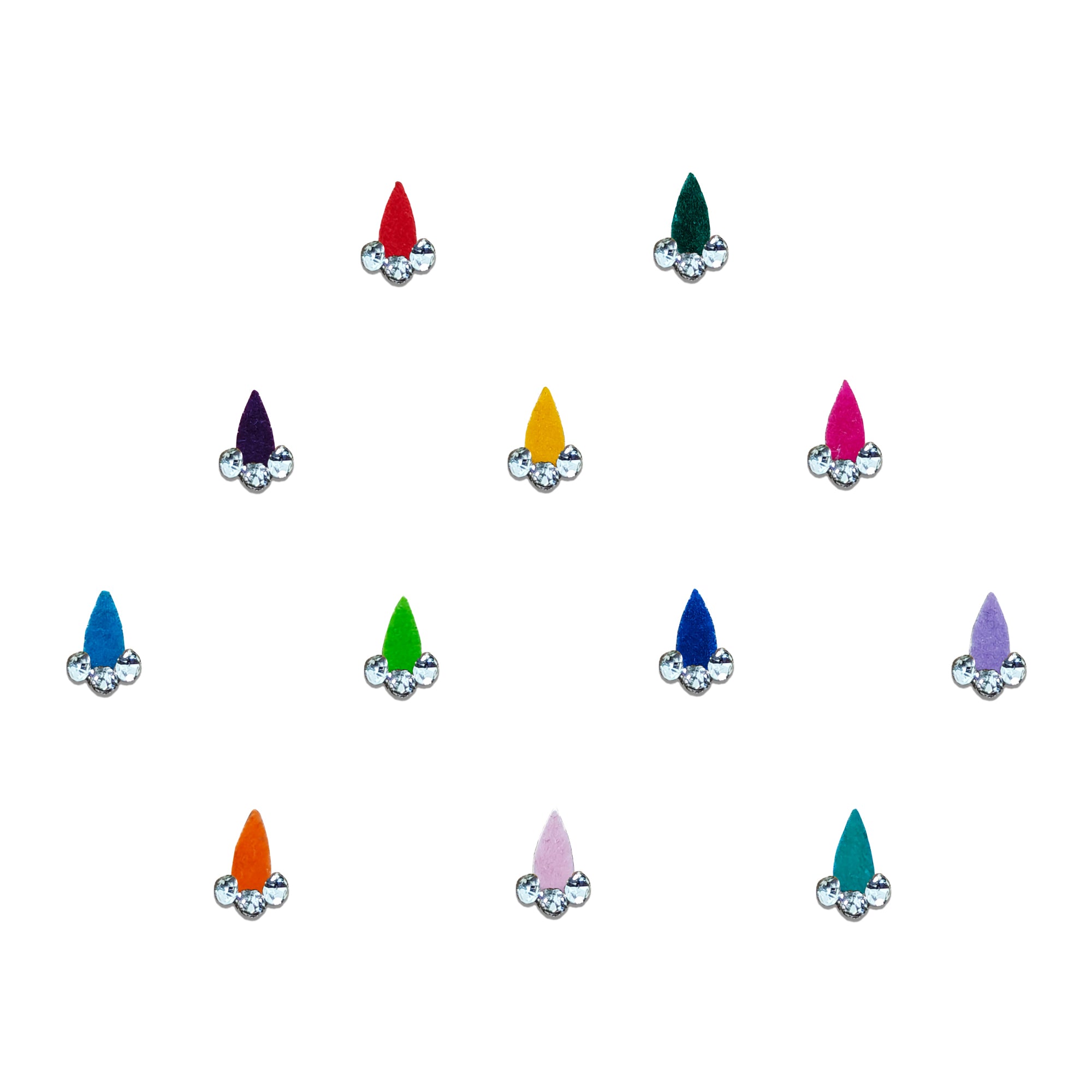Comet Busters Bright colorful designer bindis with Tear Drop shapes