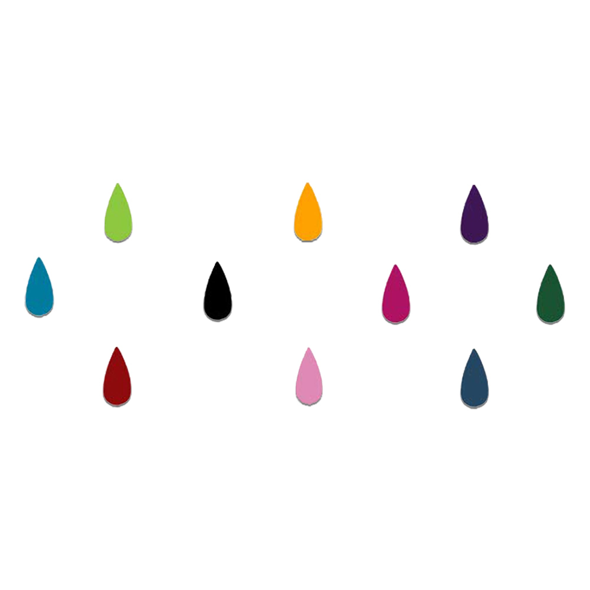 Comet Busters multicolor teardrop velvet bindis for women and girls.