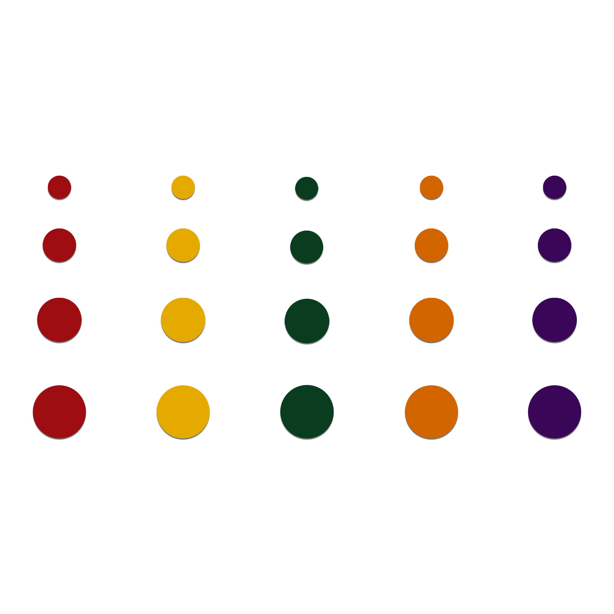 Comet Busters multicolor plain round bindis featuring red, yellow, and green velvet bindis in assorted sizes for traditional, festive, and daily ethnic wear.