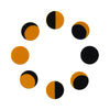 Comet Busters® Phases of Moon Bindis – 10mm Mustard & Black Velvet Round Bindis (8 Bindis)(BIN2668)