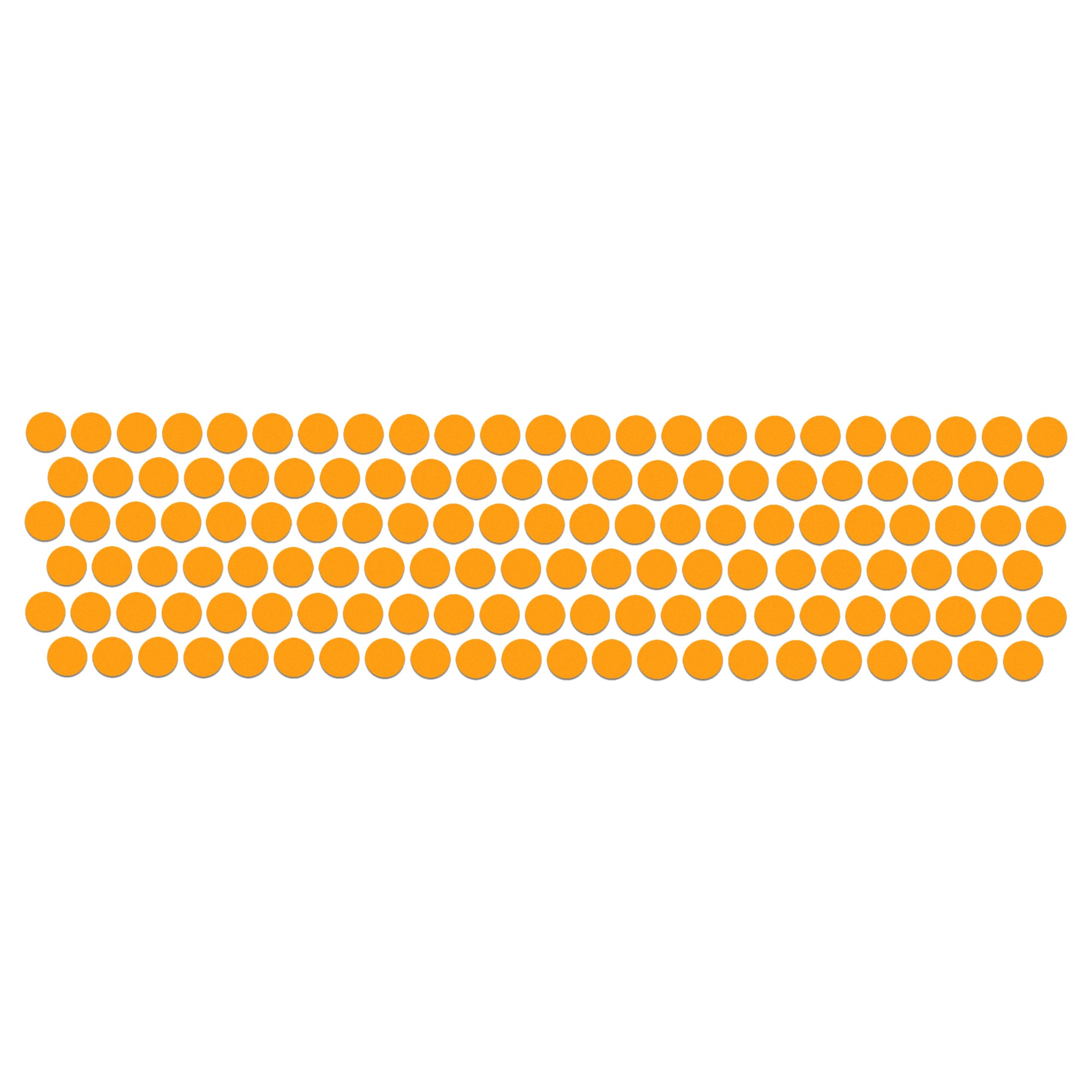 Comet Busters mustard yellow round velvet bindis featuring multiple small circular bindis in a vibrant yellow-orange shade arranged in rows on a light background, traditional self-adhesive everyday bindi set for women and girls.