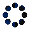 Comet Busters® Phases of Moon Bindis – 13mm Blue & Black Velvet Round Bindis (8 Bindis)(BIN2664)