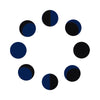 Comet Busters® Phases of Moon Bindis – 10mm Blue & Black Velvet Round Bindis (8 Bindis)(BIN2665)