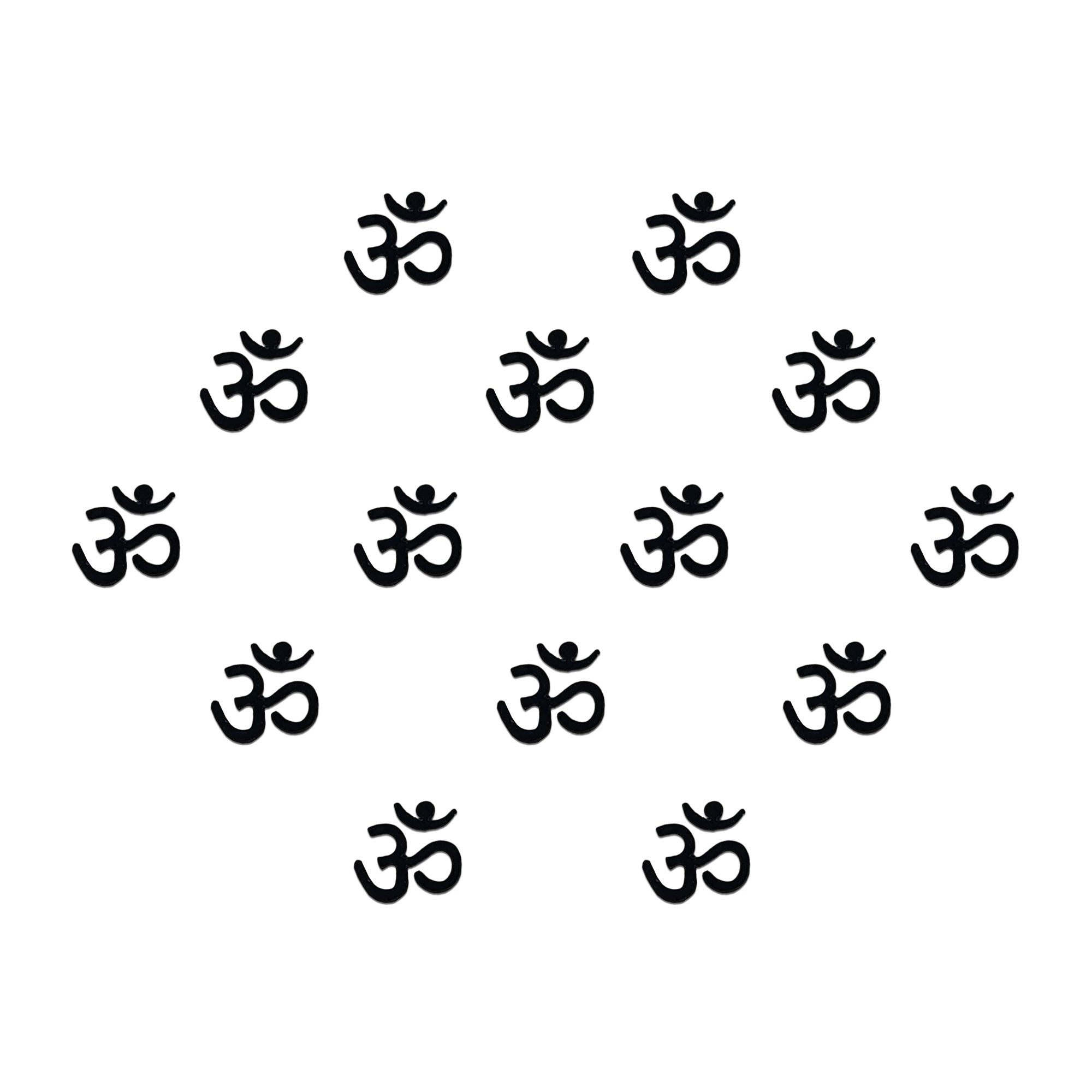 Black Om symbol designer bindi with elegant spiritual motif, stylish stick-on forehead accessory for traditional, festive, and devotional wear
