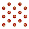Indira Spiritual Bindis – Premium Designer Red Velvet Om Shree Swastik Bindis (10mm)-15 Round Bindis Forehead Stickers for Women & Girls (INDI026)