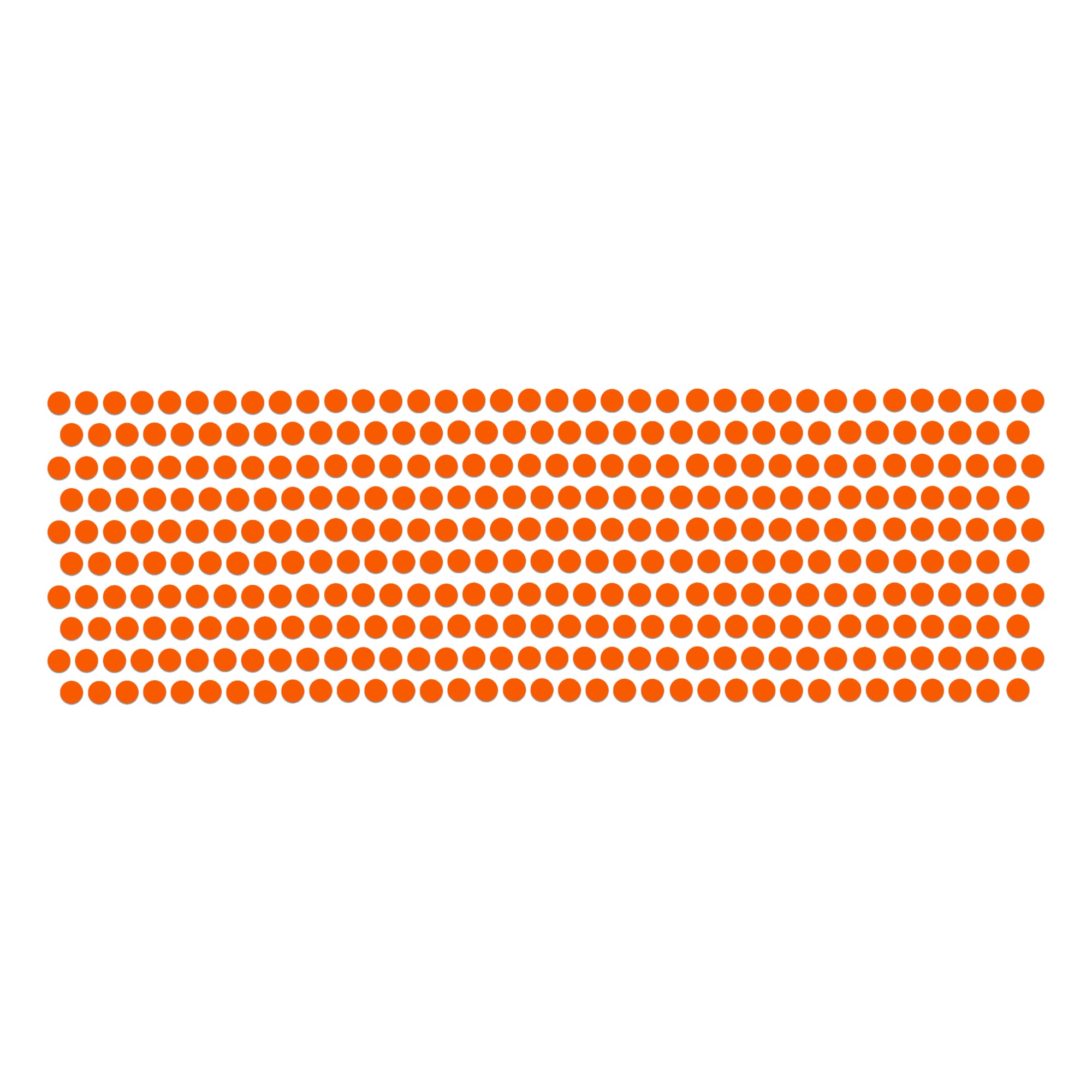 Comet Busters mini round orange bindis arranged in neat rows, featuring a classic plain dot design suitable for traditional, festive, and everyday wear.