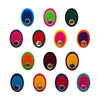 Indira by Comet Busters® Rang Tarang Oval Kundan Bindis – 15mm Multicolor Velvet (14 Bindis)(INDI125)